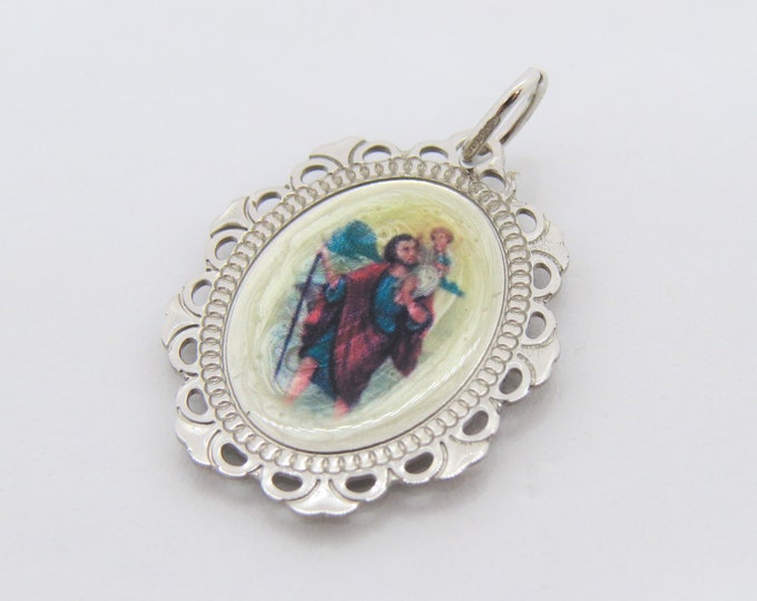 Vintage Sterling Silver St. Joseph Italy Charm Pendant