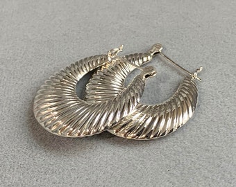 【Vintage Silver】 Hoop earrings Vintage Sterling Silver Hoop Earrings. - Etsy