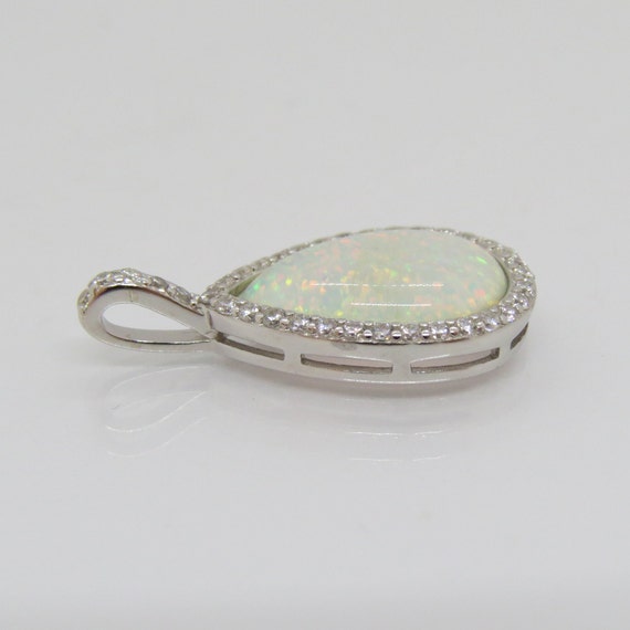 Vintage Sterling Silver White Opal & White Topaz … - image 3