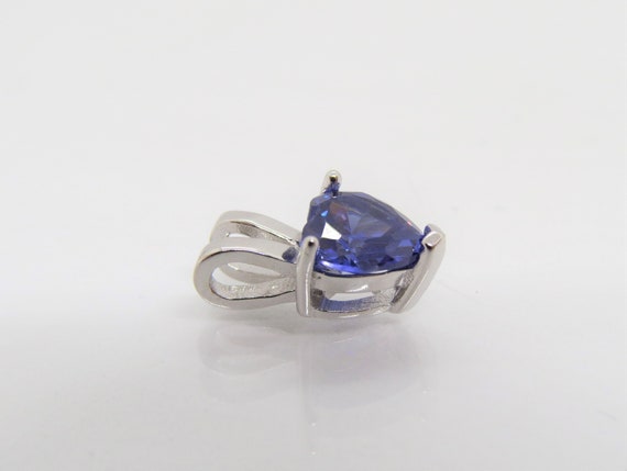 Vintage Sterling Silver Tanzanite Heart Pendant - image 4