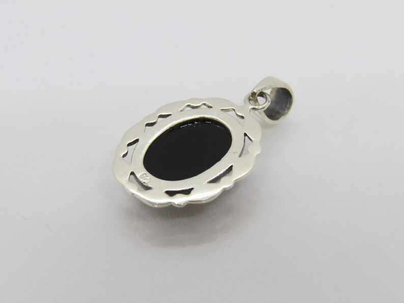Vintage Sterling Silver Women Portrait Cameo Pendant