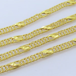 Vintage 24K 980 Yellow Gold Link Chain Necklace 18'' - Etsy