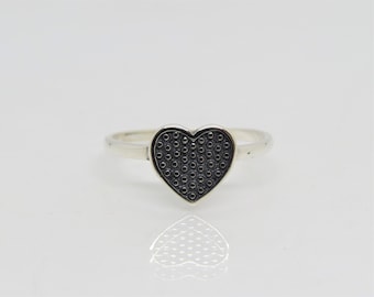 Vintage Sterling Silver Heart Ring Size 7