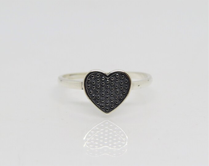 Vintage Sterling Silver Heart Ring Size 7