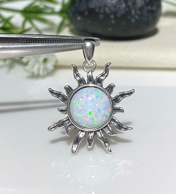 Ciondolo Sole Opale In Argento 925 Con Zirconi - NewL, Per Bracciale E Collana