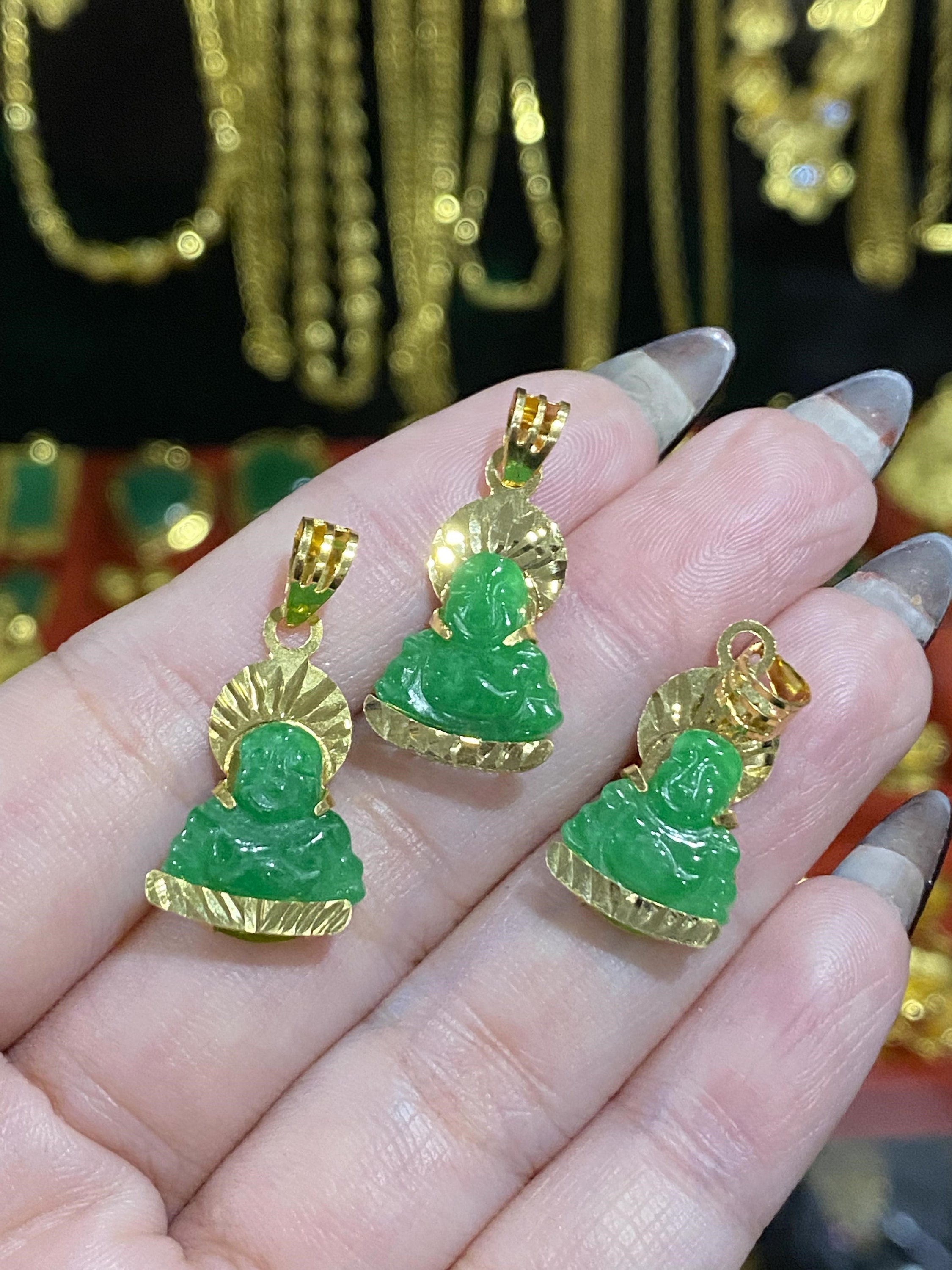 Female buddha jade necklace best sale