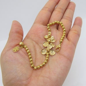 Vintage 18K Solid Yellow Gold Diamond Cut Flower Balls Link - Etsy