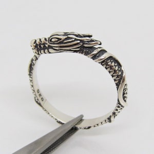 Sterling Silver Dragon Adjustable Ring Size 8