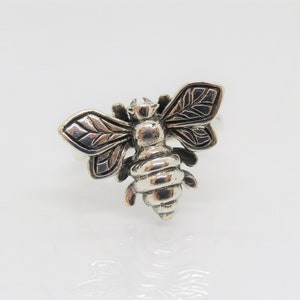 Vintage Sterling Silver Bee Anello Taglia 9.5