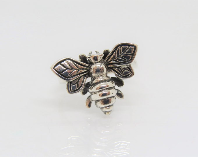 Vintage Sterling Silver Bee Ring Size 9.5