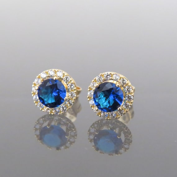 Vintage 18K Solid Yellow Gold 1.22ct Blue Sapphir… - image 4