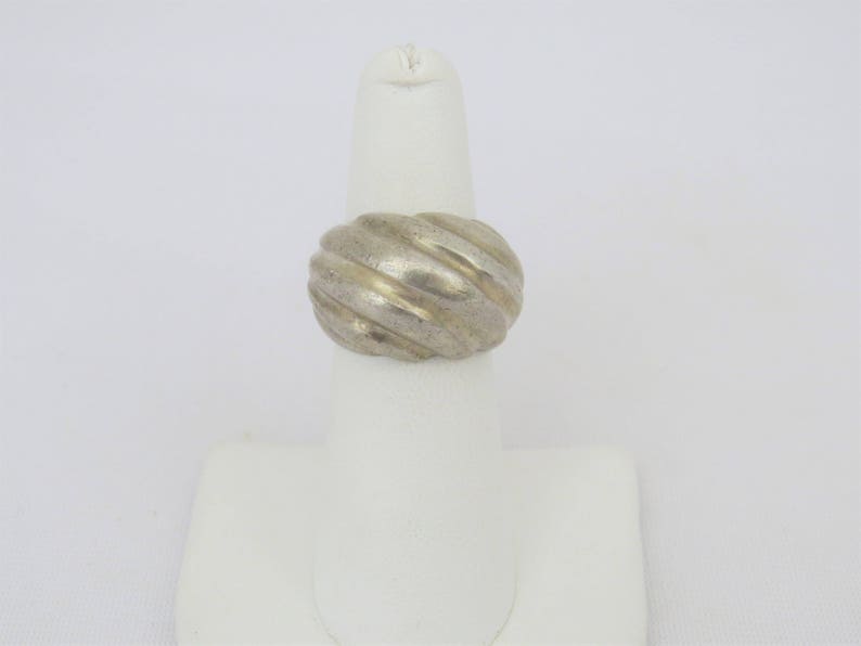 Vintage Modernist Sterling Silver Dome Ring Size 6