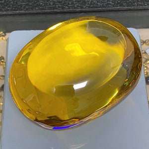 Antique Vintage Yellow NAGA EYE Stone Oval Enhance FORTUNE 1,055grams