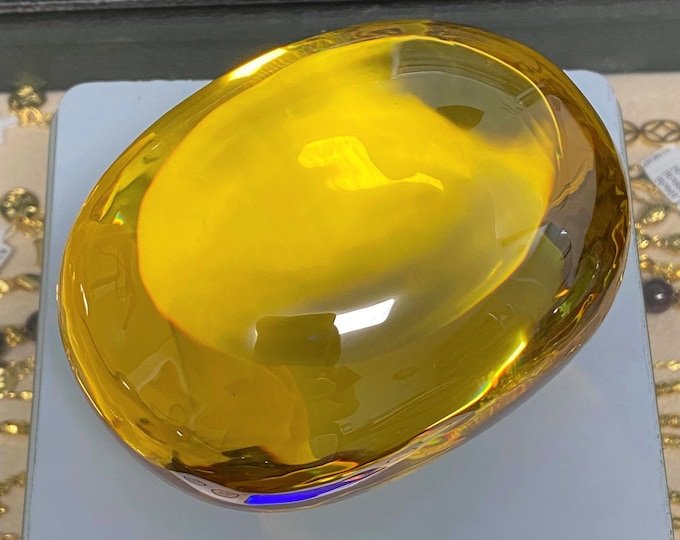 Antique Vintage Yellow NAGA EYE Stone Oval Enhance FORTUNE 1,055grams