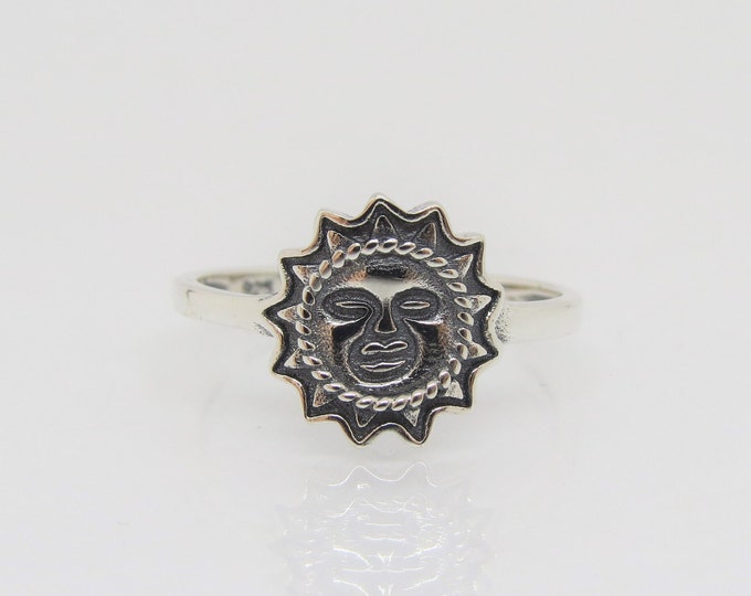 Vintage Sterling Silver Sun Ring Size 7