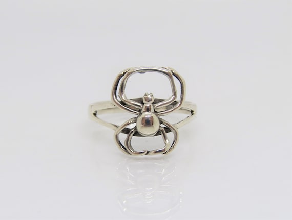 Vintage Sterling Silver Spider Ring Size 9 - image 1