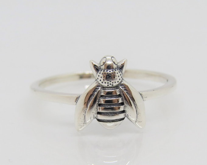 Vintage Sterling Silver Bee Ring Size 7