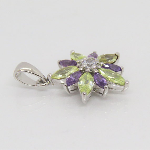 Vintage Sterling Silver Amethyst, Citrine & White… - image 3