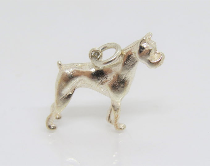 Vintage Sterling Silver Dog Charm Pendant