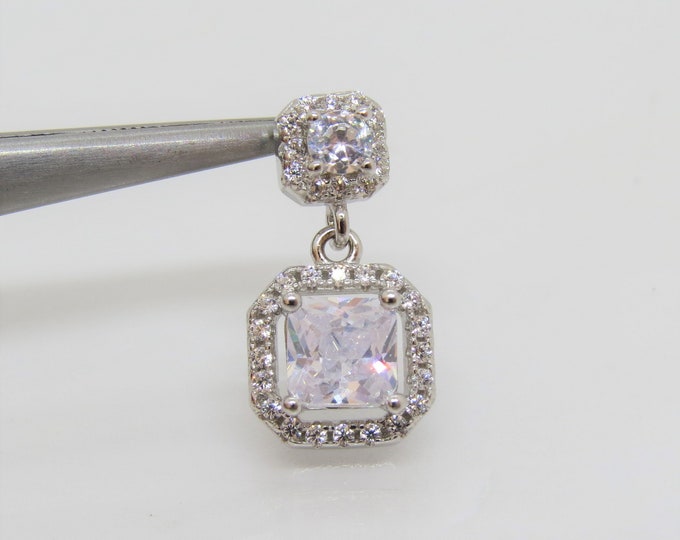 Vintage Sterling Silver White Topaz Pendant