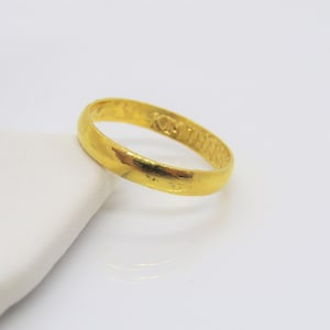 Vintage 24K 9999 Solid Gold Wedding Band Ring Size 10.5
