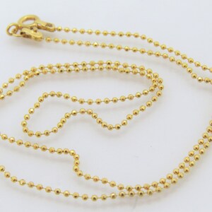 Vintage 18K Yellow Gold Ball Link Chain Necklace 17''