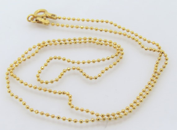 18K Gold Ball Chain Necklace