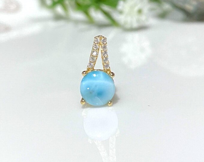 Vintage 14K Solid Yellow Gold Pink Opal & White Topaz Pendant.