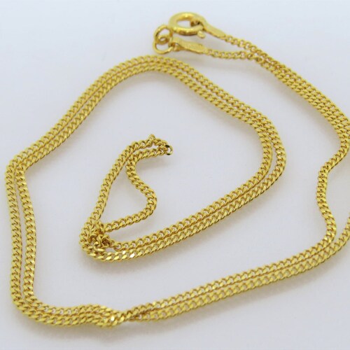 Vintage 18K Solid Yellow Gold Link Chain Necklace 17'' - Etsy