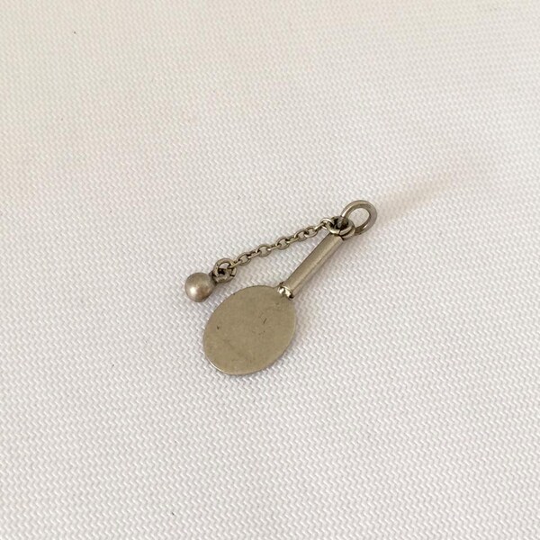 Vintage Sterling Silver Ping Pong Paddle Charm Pendant