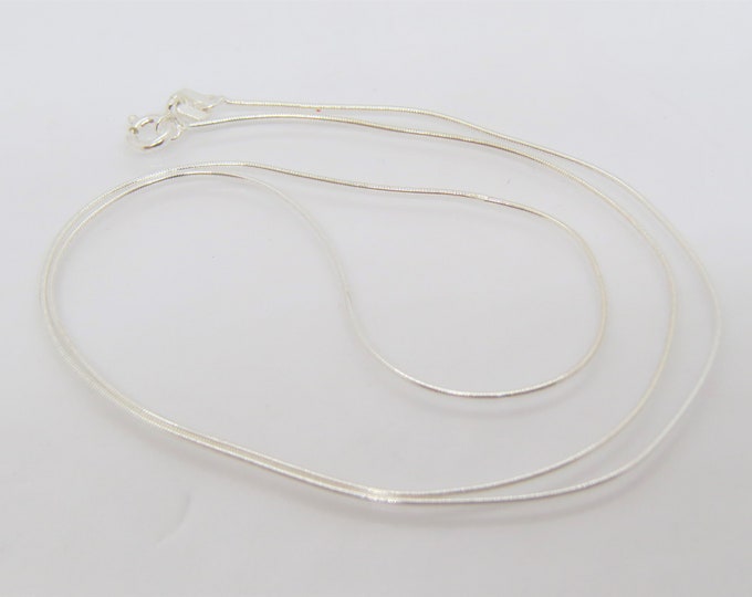 Vintage Sterling Silver Snake Link Chain Necklace 18''