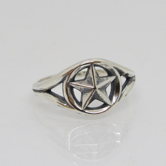 Vintage Sterling Silver Star Ring Size 7 - image 5