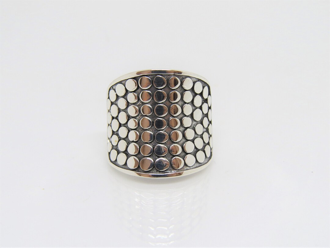 Vintage Sterling Silver Dots Wide Dome Ring Size 8.5 - Etsy