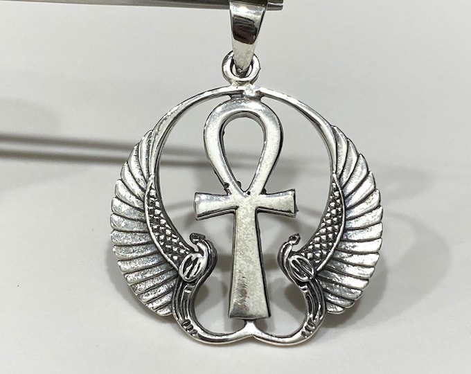 Sterling Silver Cross Eagle Pendant.