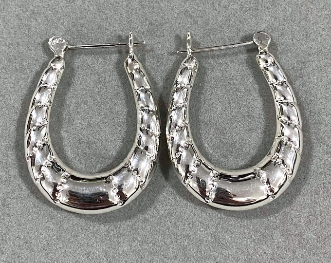 Vintage Sterling Silver Hoop Earrings.