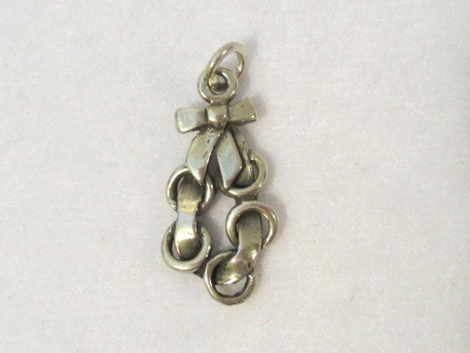 Vintage Sterling Silver Bow Ribbon Pendant Etsy