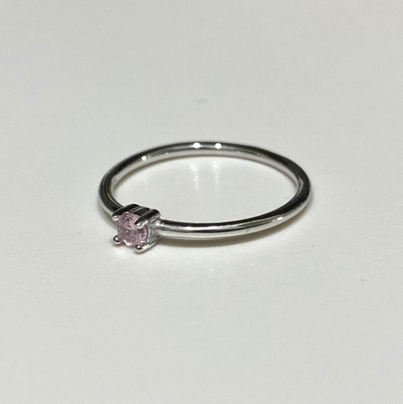 Vintage Sterling Silver Round cut Pink Sapphire T… - image 3