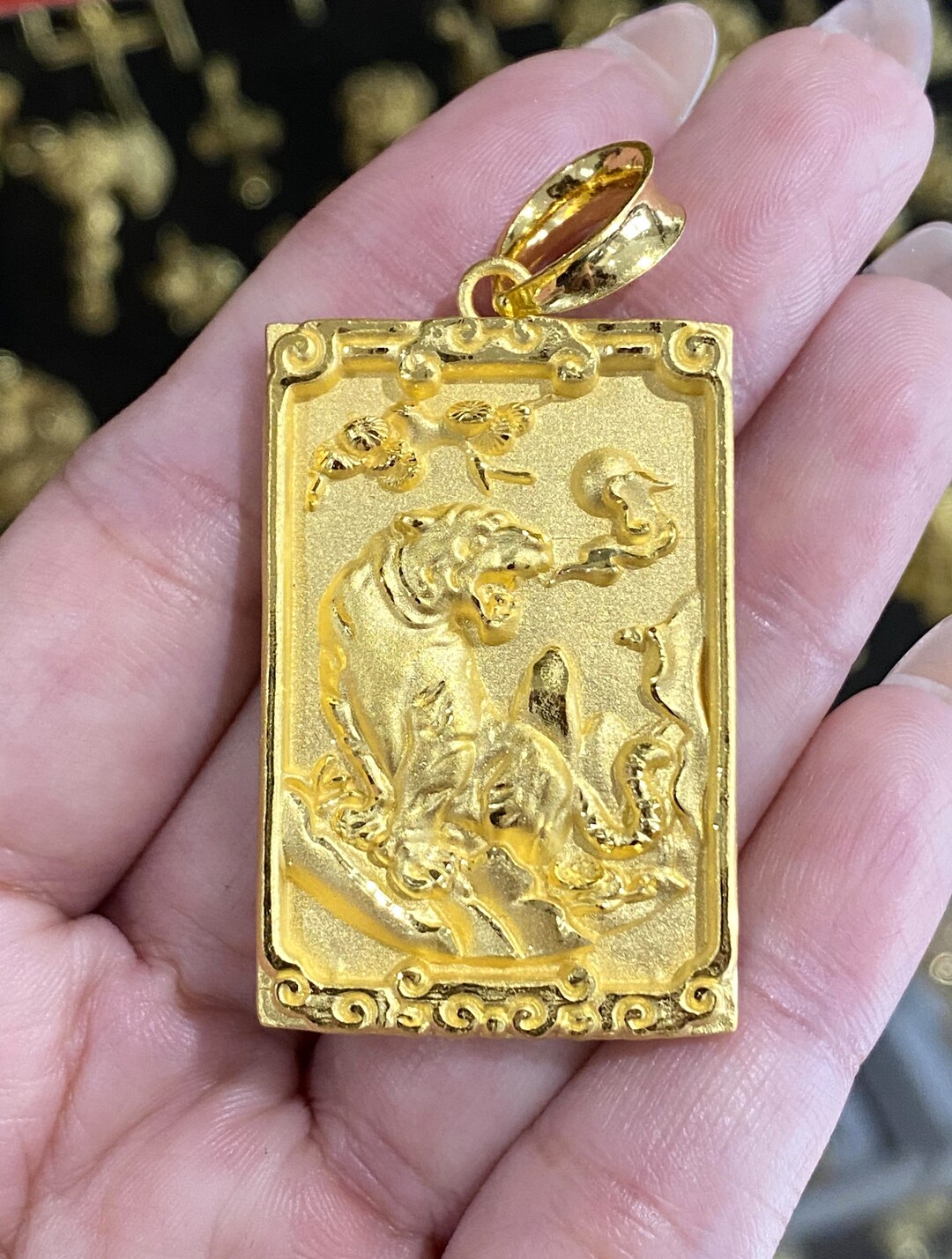Vintage 24K 999 Pure Gold Tiger Year of Tiger Pendant. - Etsy