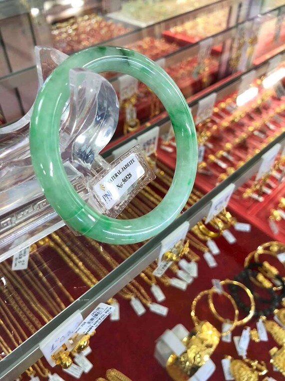 Translucent Natural Green, White Jadeite Jade Vin… - image 6