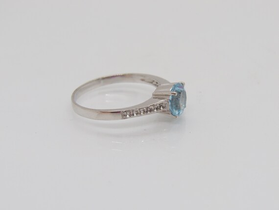 Vintage Sterling Silver Natural Aquamarine & Whit… - image 4