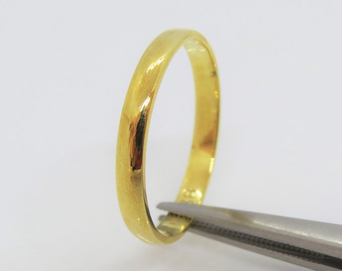 Vintage 18K Solid Yellow Gold Wedding Band Ring Size 6,7,8,9