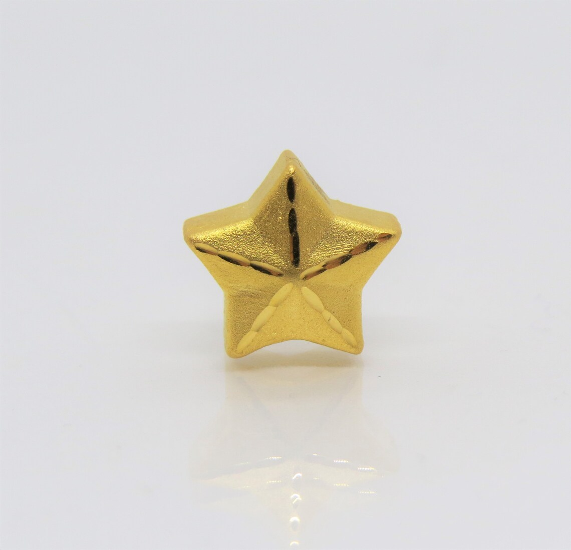 Vintage Pure 24K 9999 Gold Star Charm Bead Pendant Make for Etsy