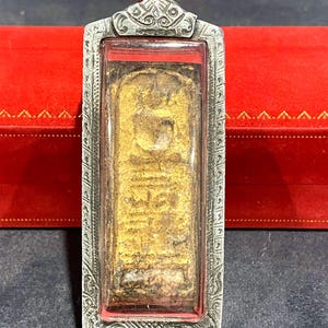 Antique Vintage Somdej Toh blessed Phra That Panom powerful Buddha Amulet Silver case Pendant