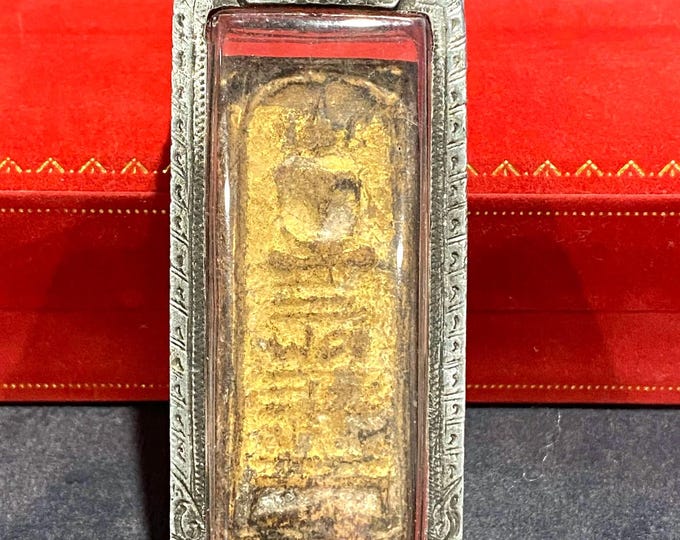 Antique Vintage Somdej Toh blessed Phra That Panom powerful Buddha Amulet Silver case Pendant