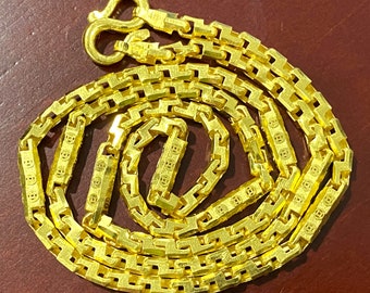 23K 980 Pure Gold Money Coin Rolo Link Chain Necklace 19'' Length