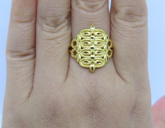 24K 999 Pure Gold Celtic, Geometric Vintage Ring … - image 6