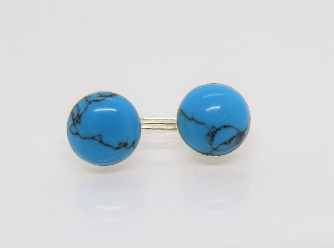 Turquoise Set Hook Earrings In Sterling Silver main image 1