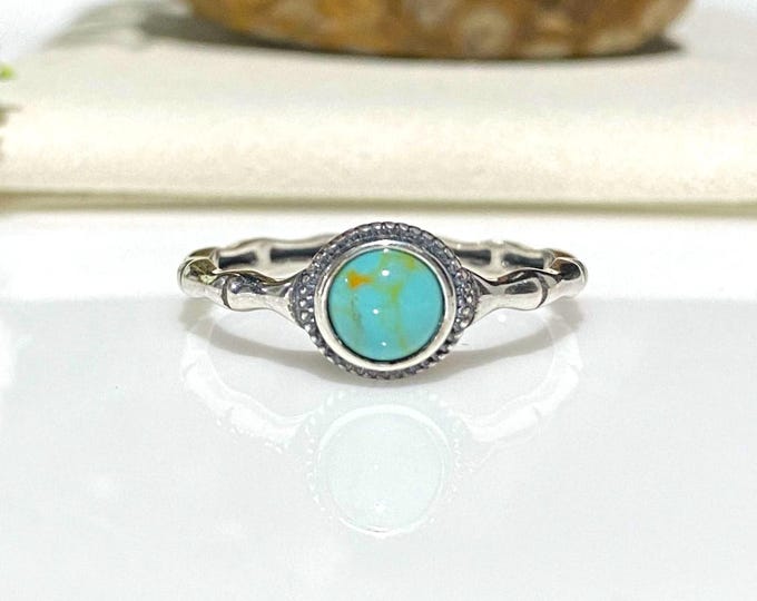 Vintage Sterling Silver Turquoise Ring Size 7