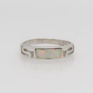 Vintage Sterling Silver Fire Opal Filigree Ring Size 8