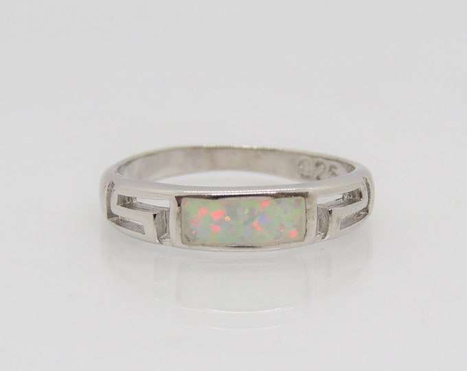 Vintage Sterling Silver Fire Opal Filigree Ring Size 8